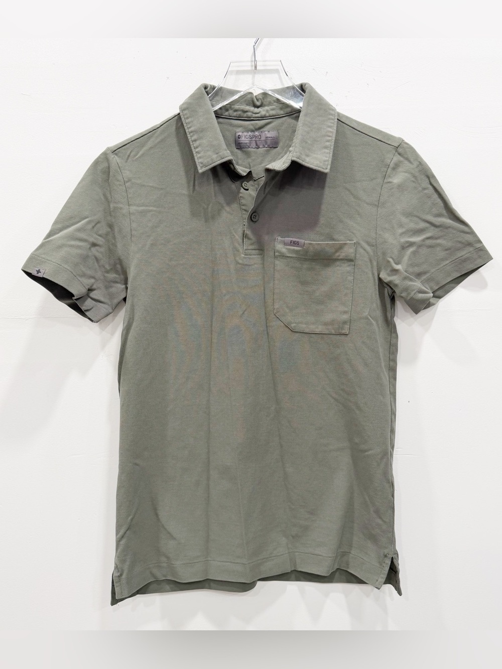 Figs Pro Green Polo Shirt Textured X-Small Healthcare Men’s